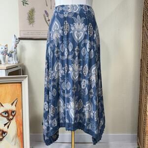 Y2k Asymmetric Crochet Trim Paisley Skirt Fairy Hippie Boho Coastal 14/16W 1X